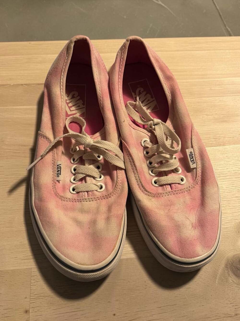 Vans Authentic Size 8.0 Pink Tie Dye Canvas Low Top Sneakers